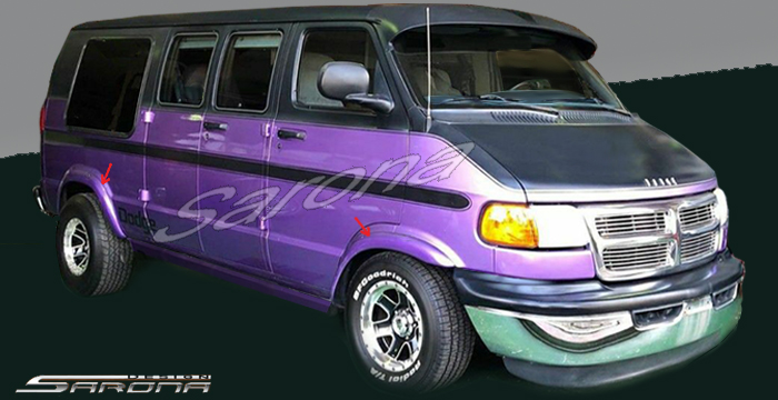 Custom Dodge Van  All Styles Fender Flares (1994 - 2003) - $499.00 (Part #DG-009-FF)